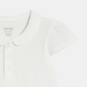 Polo col rond coton blanc bébé fille Polo col rond coton blanc bébé fille