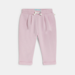 بنطلون من الصوف الناعم ورسوم أزهار، باللون البنفسجي للفتيات الصغيرات