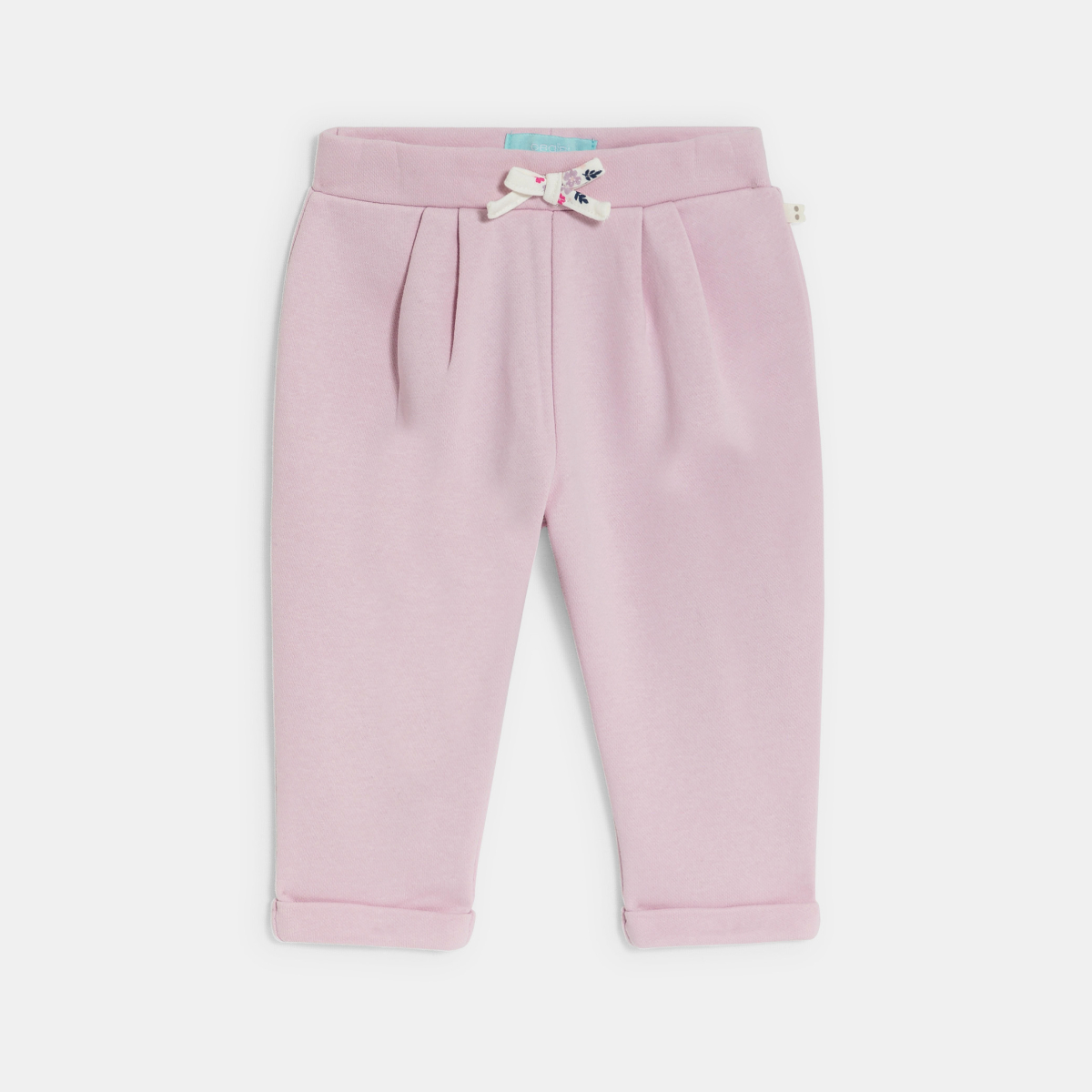 بنطلون من الصوف الناعم ورسوم أزهار، باللون البنفسجي للفتيات الصغيرات بنطلون من الصوف الناعم ورسوم أزهار، باللون البنفسجي للفتيات الصغيرات