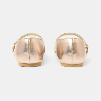 حذاء باليه ذهبي بحزام، للفتيات.