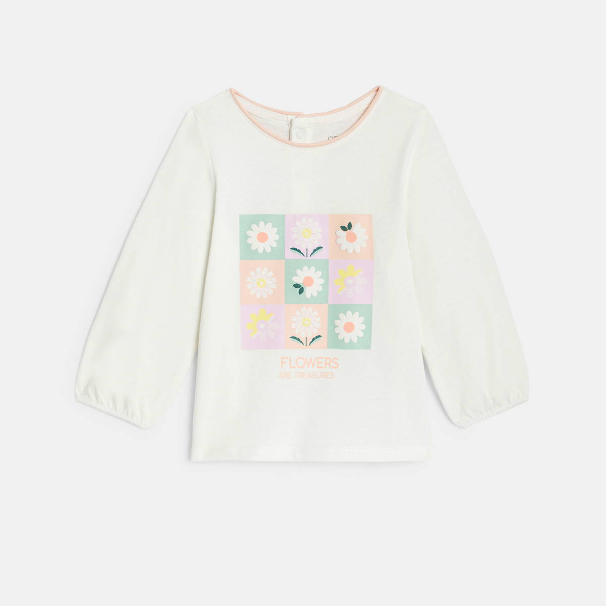 تيشيرت مزين برسمة باللون الرمادي للفتيات الرضع تيشيرت مزين برسمة باللون الرمادي للفتيات الرضع