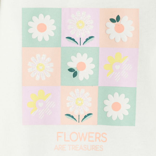 تيشيرت مزين برسمة باللون الرمادي للفتيات الرضع تيشيرت مزين برسمة باللون الرمادي للفتيات الرضع