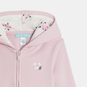 سترة بقلنسوة من الصوف الناعم، باللون البنفسجي للفتيات الصغيرات