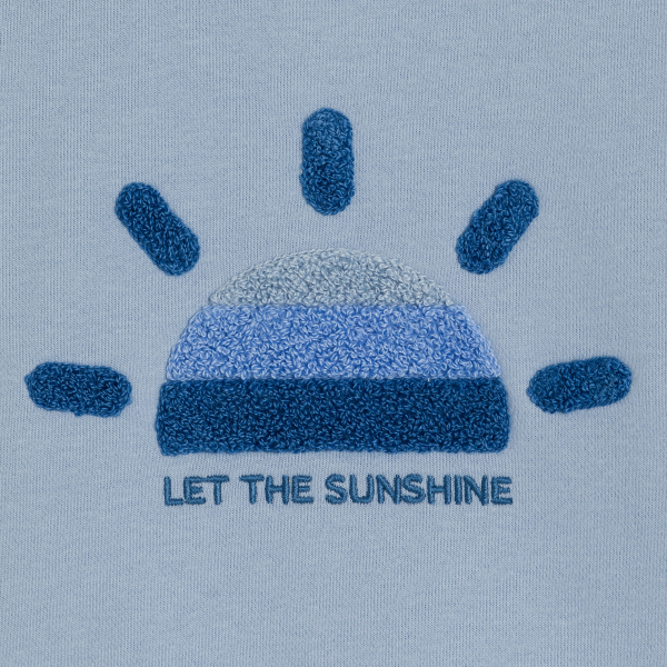 سترة من الصوف الناعم برسمة للشمس، باللون الأزرق الفاتح للأطفال الصغار سترة من الصوف الناعم برسمة للشمس، باللون الأزرق الفاتح للأطفال الصغار