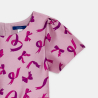 Robe en jacquard motif nœud rose Fille Robe en jacquard motif nœud rose Fille