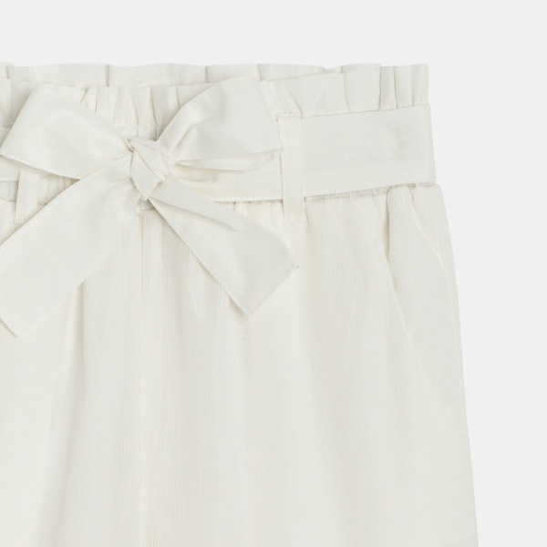 Pantalon droit paper bag blanc Fille Pantalon droit paper bag blanc Fille
