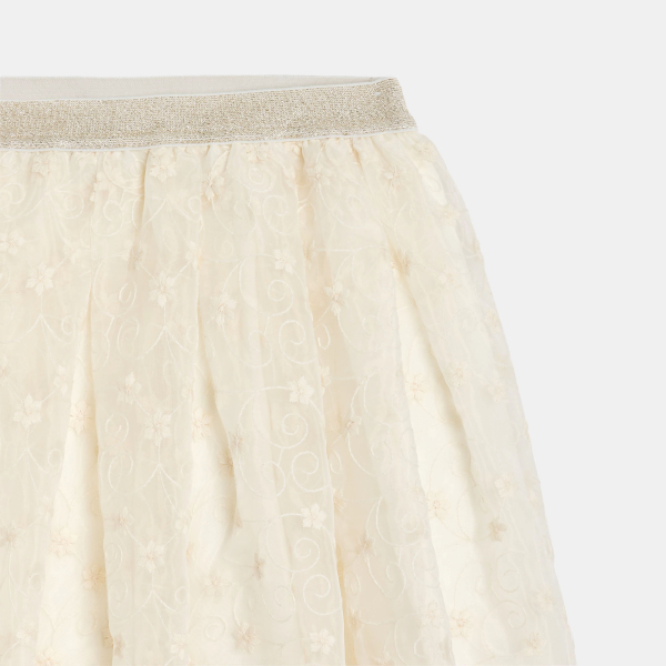 تنورة واسعة بيضاء مطرز للفتيات تنورة واسعة بيضاء مطرز للفتيات