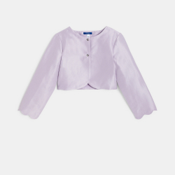 Veste boléro satinée mauve Fille