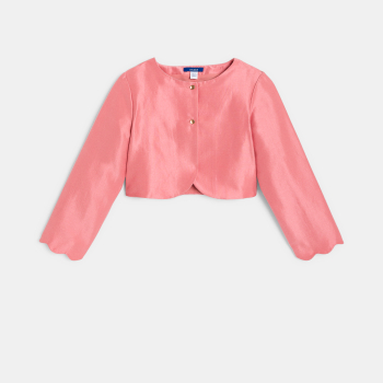 Veste boléro satinée rose Fille