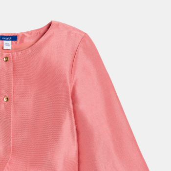 Veste boléro satinée rose Fille