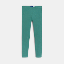 Leggings longs en jersey vert Fille