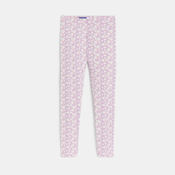 طماق طويل بطبعات، باللون الأرجواني المائي للفتيات