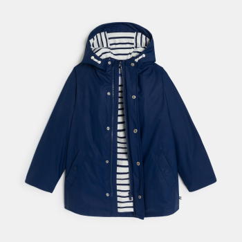 سويت شيرت بغطاء رأس باللون الأزرق الداكن للأولاد.