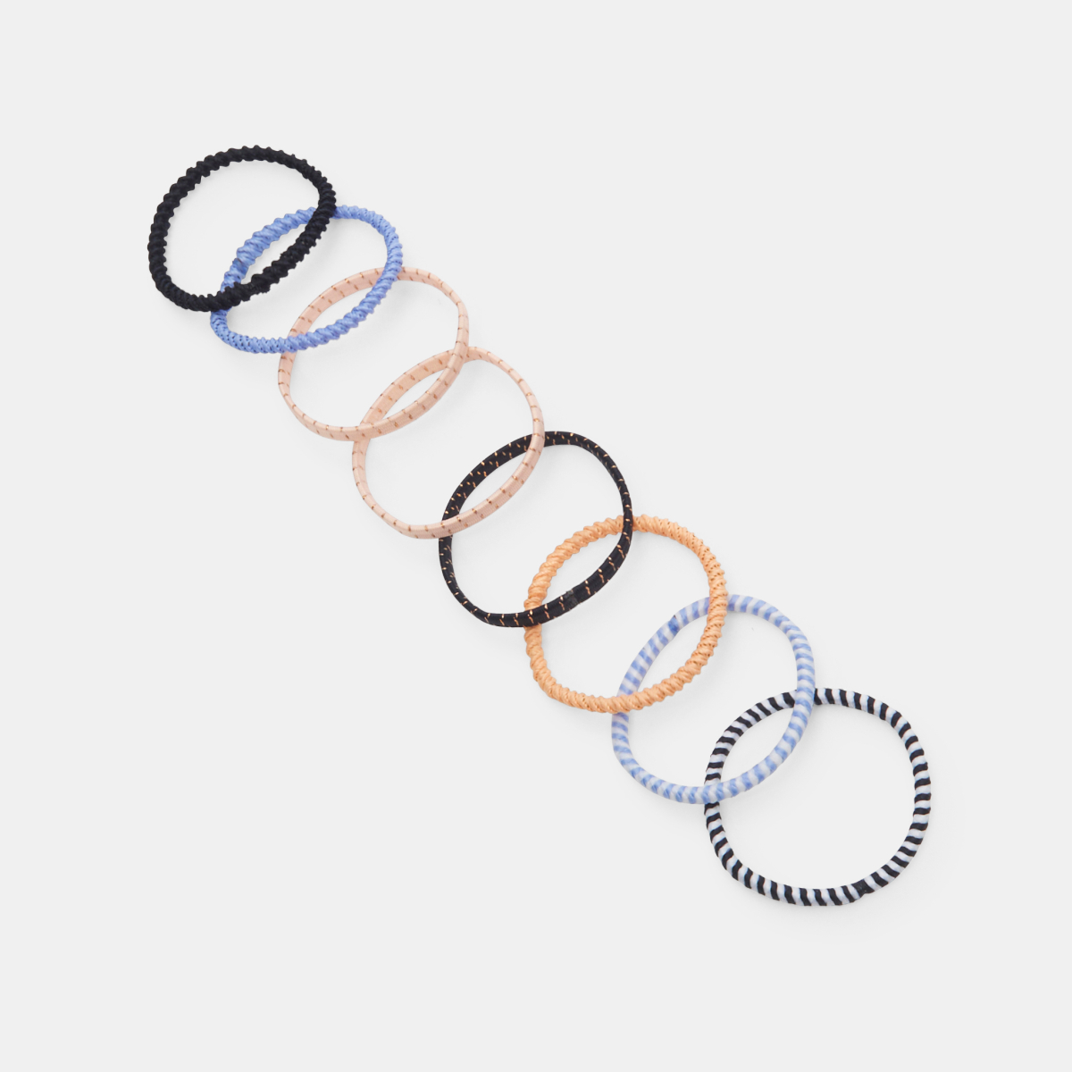 أربطة للشعر مطاطية ملونة )العبوة 8 قطع( أربطة للشعر مطاطية ملونة )العبوة 8 قطع(