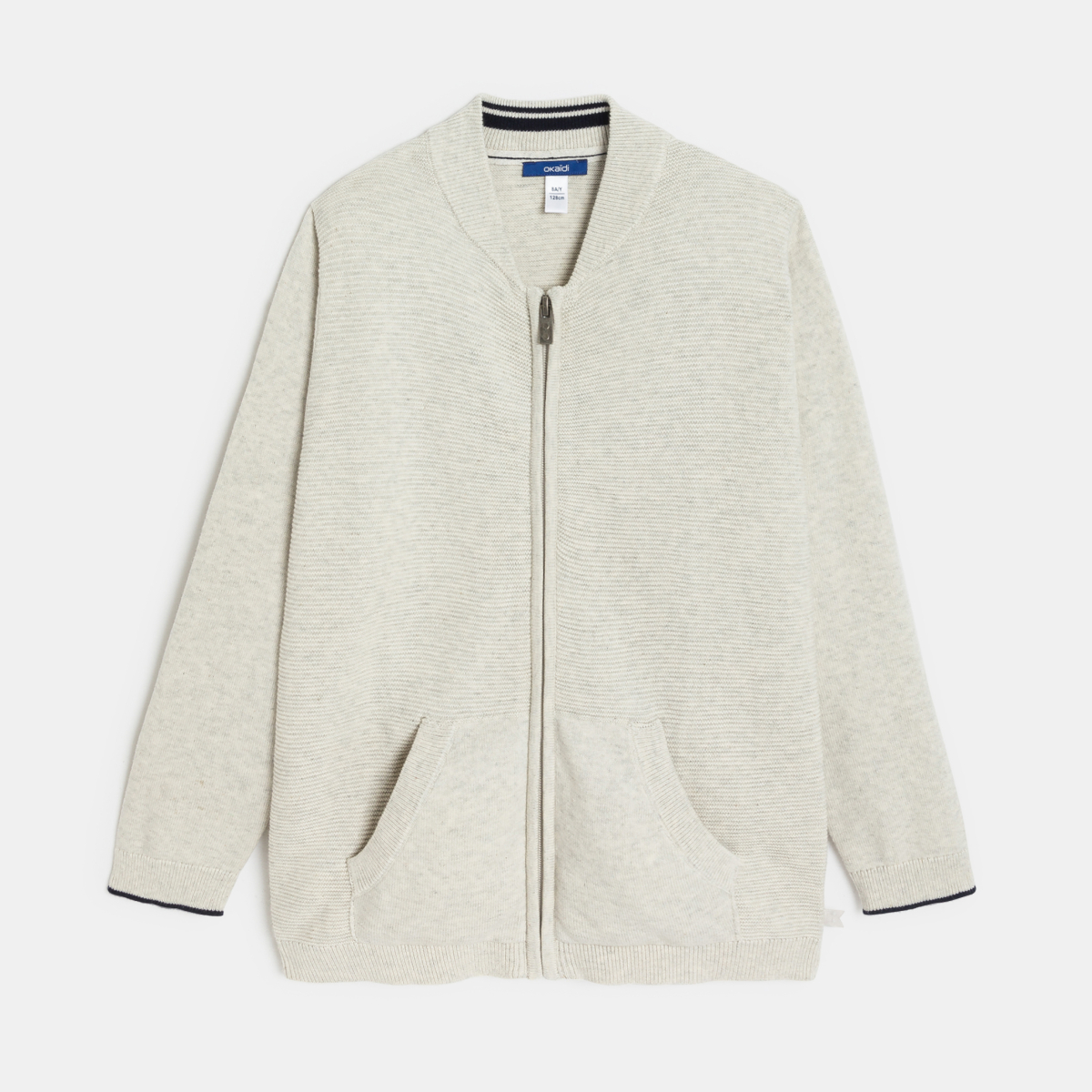 جيليه طويل بياقة من طراز تيدي، باللون الأزرق الداكن، للفتيان جيليه طويل بياقة من طراز تيدي، باللون الأزرق الداكن، للفتيان