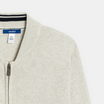 جيليه طويل بياقة من طراز تيدي، باللون الأزرق الداكن، للفتيان