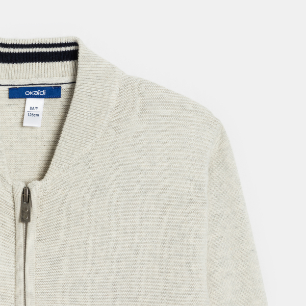 جيليه طويل بياقة من طراز تيدي، باللون الأزرق الداكن، للفتيان جيليه طويل بياقة من طراز تيدي، باللون الأزرق الداكن، للفتيان