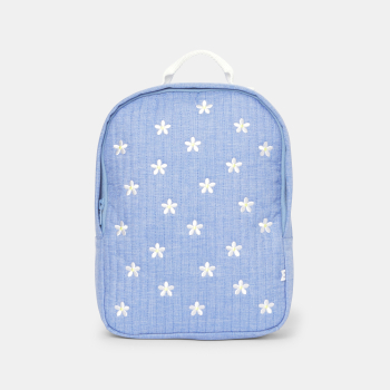 حقيبة ظهر صغيرة مبطنة مزينة برسوم باللون الأزرق للفتيات