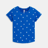 T-shirt manches courtes motif fraise bleu Fille T-shirt manches courtes motif fraise bleu Fille
