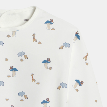 Tablier d'activités animaux bleu bébé garçon