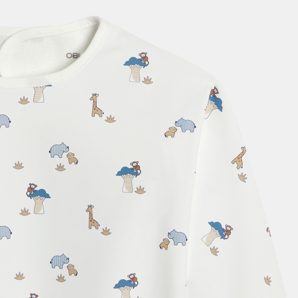 Tablier d'activités animaux bleu bébé garçon Tablier d'activités animaux bleu bébé garçon