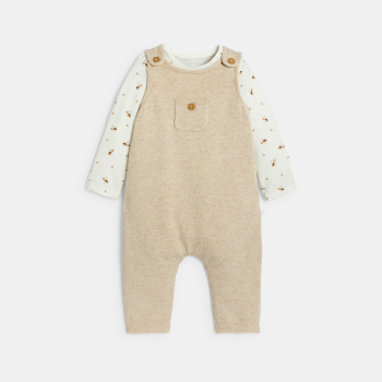 بدلة جمبسوت بالتريكو مع بودي باللون الوردي، للفتيات الرُضع