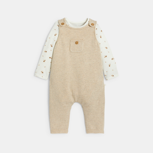 بدلة جمبسوت بالتريكو مع بودي باللون الوردي، للفتيات الرُضع بدلة جمبسوت بالتريكو مع بودي باللون الوردي، للفتيات الرُضع