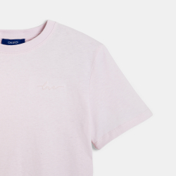 T-shirt basique uni rose Fille