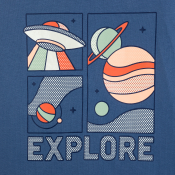 منامة من الجيرسي من قطعتين باللون الأزرق للأولاد