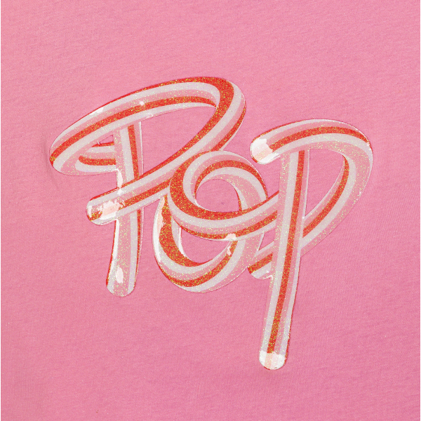 تيشيرت مُزين بعبارة البوب، باللون الوردي للفتيات،. تيشيرت مُزين بعبارة البوب، باللون الوردي للفتيات،.