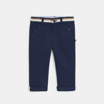 Pantalon chic coton fantaisie bleu bébé garçon