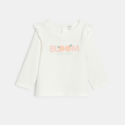 T-shirt manches longues animaux orange bébé fille