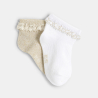 Chaussettes volants brodés blanc bébé fille (lot de 2) Chaussettes volants brodés blanc bébé fille (lot de 2)
