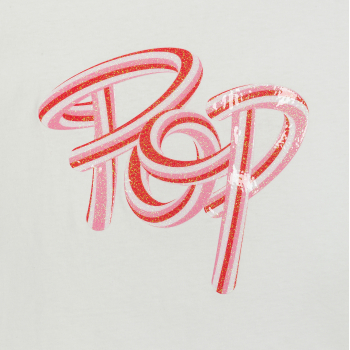 تيشيرت مزين بعبارة بوب، باللون الأبيض للفتيات