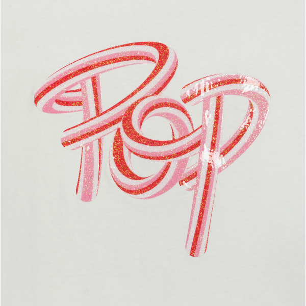 T-shirt à message pop blanc Fille T-shirt à message pop blanc Fille