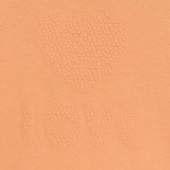 تيشيرت مزين بعبارة LOVE، باللون البرتقالي للفتيات.