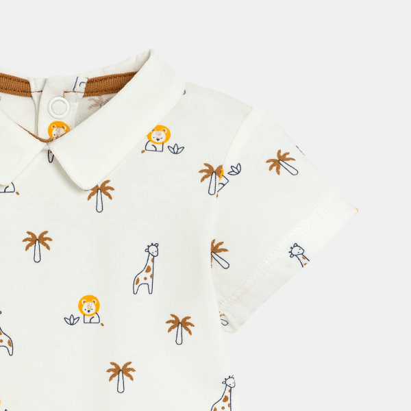 بودي بأكمام قصيرة وياقة صغيرة برسوم حيوانات باللون الأبيض للفتيات الصغيرات (حزمة من 3 قطع) بودي بأكمام قصيرة وياقة صغيرة برسوم حيوانات باللون الأبيض للفتيات الصغيرات (حزمة من 3 قطع)