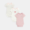 Body manches courtes col US rose bébé fille (lot de 3) Body manches courtes col US rose bébé fille (lot de 3)