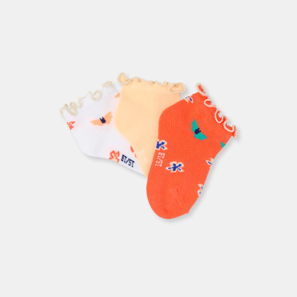 Socquettes fantaisie orange bébé fille Socquettes fantaisie orange bébé fille
