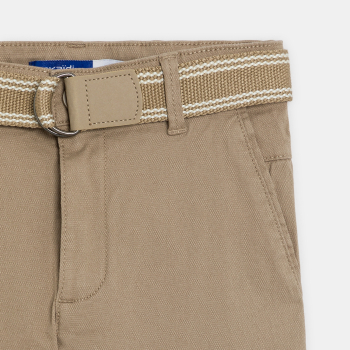 Pantalon chino slim + ceinture beige Garçon