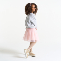 Jupe en tulle plissé rose Fille