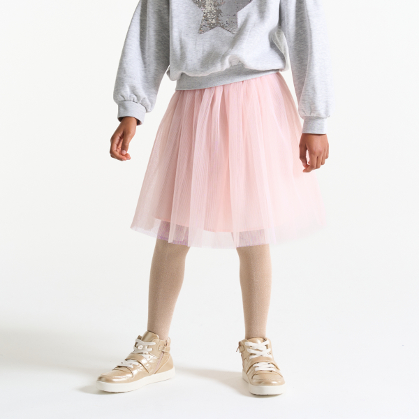 تنورة من التول بطيات، باللون الوردي، للفتيات تنورة من التول بطيات، باللون الوردي، للفتيات