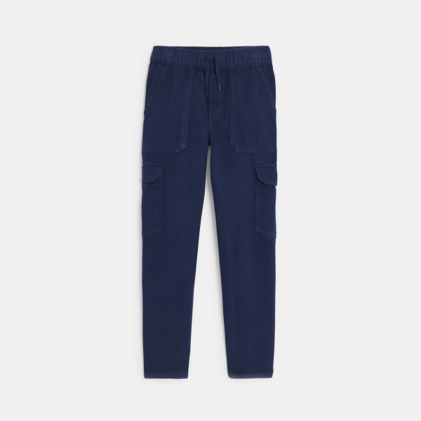 Pantalon chino en toile bleu marine Garçon Pantalon chino en toile bleu marine Garçon