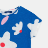 تيشيرت بأكمام قصيرة مزين برسوم، باللون الأزرق للفتيات تيشيرت بأكمام قصيرة مزين برسوم، باللون الأزرق للفتيات