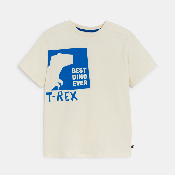 T-shirt manches courtes motif dinosaure blanc Garçon T-shirt manches courtes motif dinosaure blanc Garçon