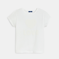 T-shirt à message love blanc Fille