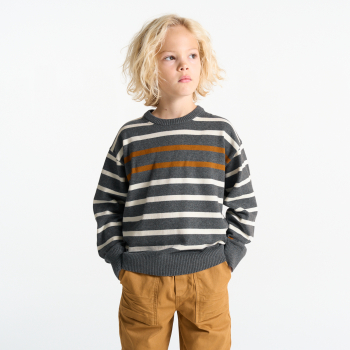 كنزة بحارة مخططة باللون البني للأولاد