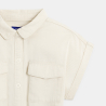 Robe-chemise manches courtes écru Fille Robe-chemise manches courtes écru Fille