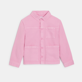 Veste workwear en toile unie rose Fille