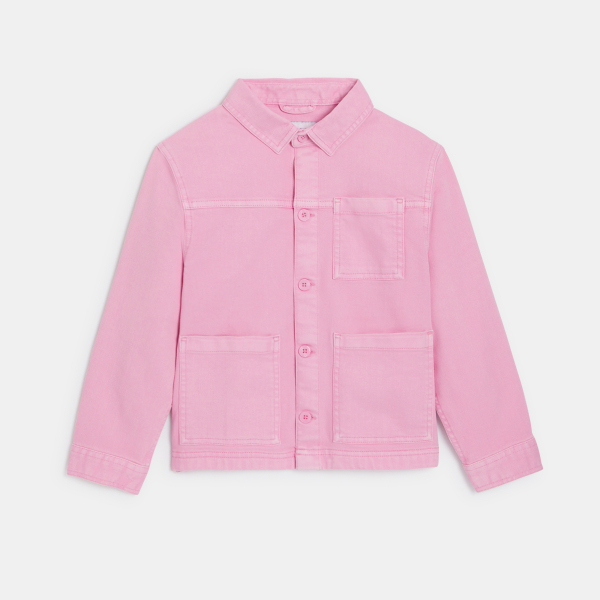 Veste workwear en toile unie rose Fille Veste workwear en toile unie rose Fille